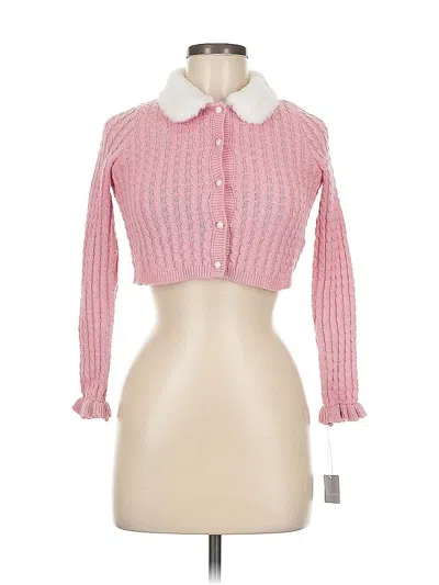Pre-owned Tahari Cardigan Sweater In Pink