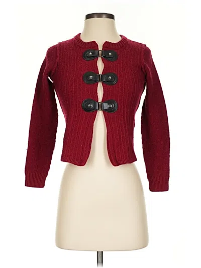 Pre-owned Tahari Cardigan Sweater In Red