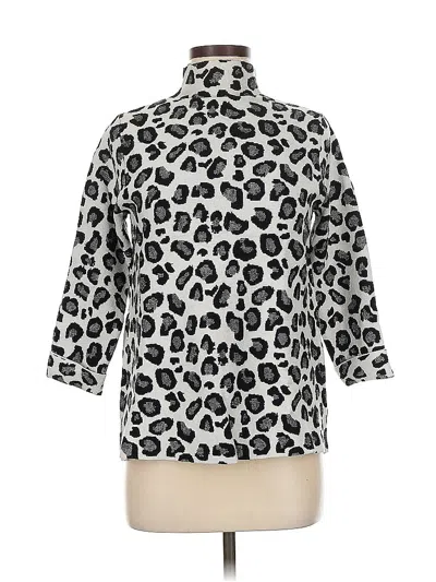 Pre-owned Tahari Cardigan Sweater In Silver