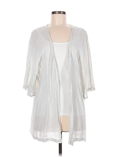 Pre-owned Tahari Cardigan Sweater In Silver