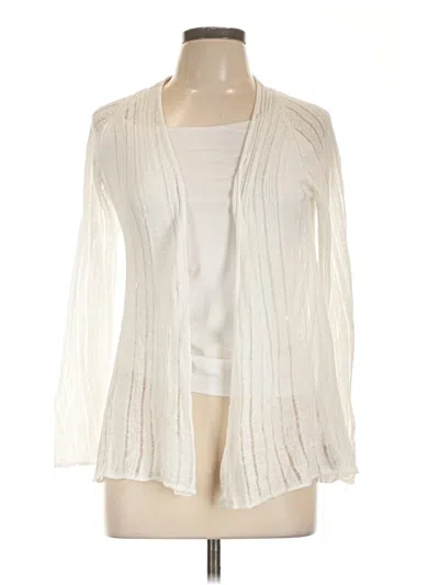 Pre-owned Tahari Cardigan Sweater In White