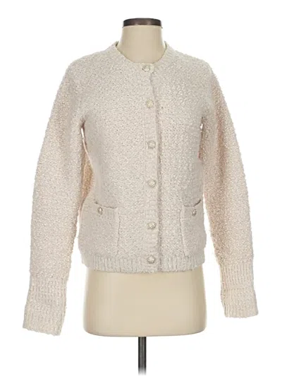 Pre-owned Tahari Cardigan Sweater In White