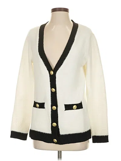 Pre-owned Tahari Cardigan Sweater In White