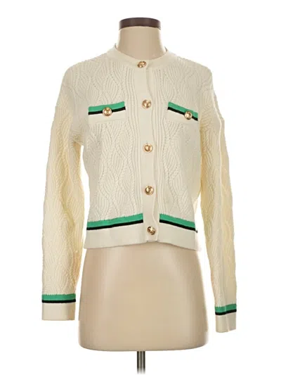 Pre-owned Tahari Cardigan Sweater In White