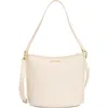 Tahari Carmine Zip Top Bucket Bag In Natural