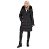 Tahari Casey Womens Insulated Vegan Puffer Jacket In Black