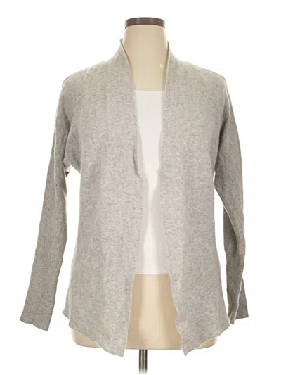 Pre-owned Tahari Cashmere Cardigan Sweater In Gray