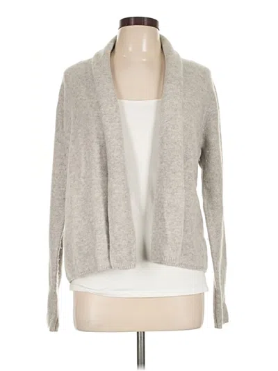 Pre-owned Tahari Cashmere Cardigan Sweater In Gray