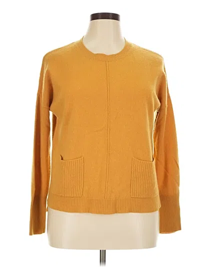 Pre-owned Tahari Cashmere Cardigan Sweater In Yellow