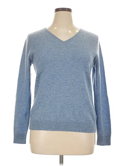 Pre-owned Tahari Cashmere Pullover Sweater In Blue
