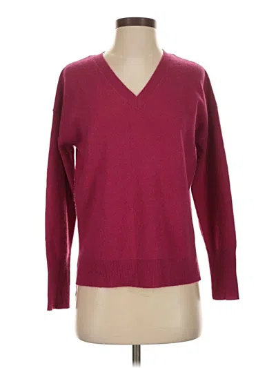 Pre-owned Tahari Cashmere Pullover Sweater In Burgundy