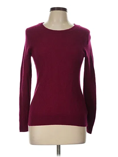 Pre-owned Tahari Cashmere Pullover Sweater In Burgundy