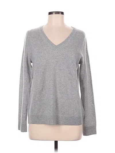Pre-owned Tahari Cashmere Pullover Sweater In Gray