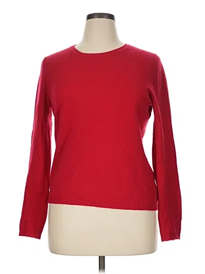 Pre-owned Tahari Cashmere Pullover Sweater In Red