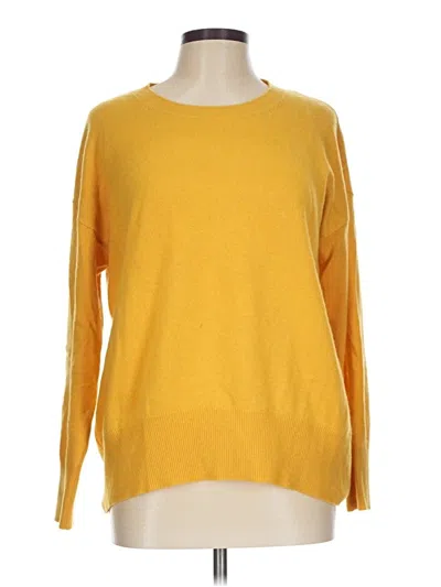 Pre-owned Tahari Cashmere Pullover Sweater In Yellow