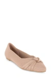 Tahari Catalina Pointed Toe Knit Flat In Nude