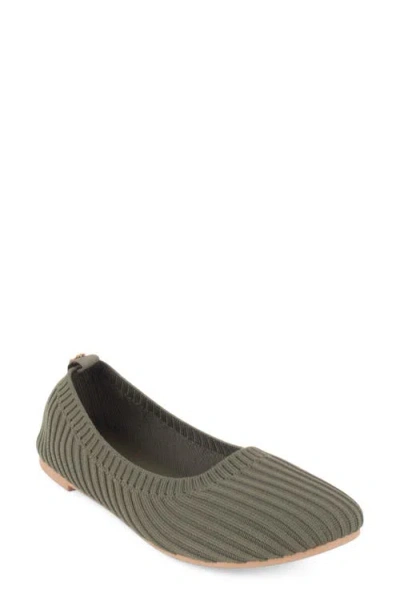 Tahari Clementia Knit Ballet Flat In Green