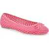 Tahari Coated Raffia Ballet Flat In Pink