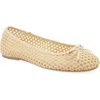 Tahari Coated Raffia Ballet Flat In Neutral
