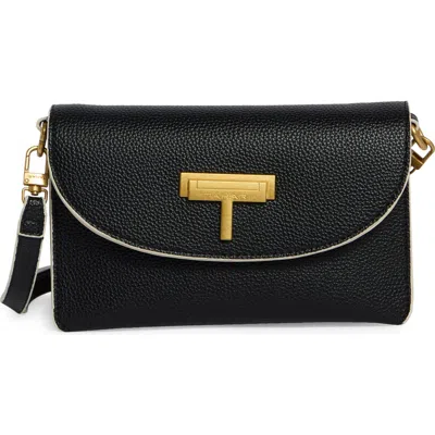 Tahari Colby Faux Leather Crossbody Bag In Black