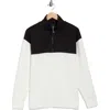 Tahari Colorblock Quarter Zip Sweatshirt In White
