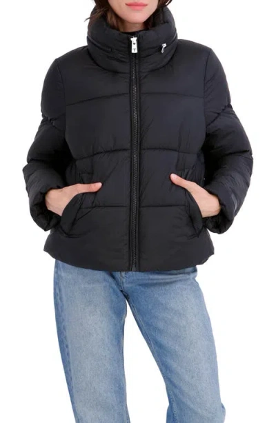 Tahari Dakota Quilted Puffer Jacket In Black