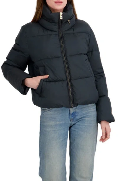 Tahari Dakota Quilted Puffer Jacket In Deep Teal