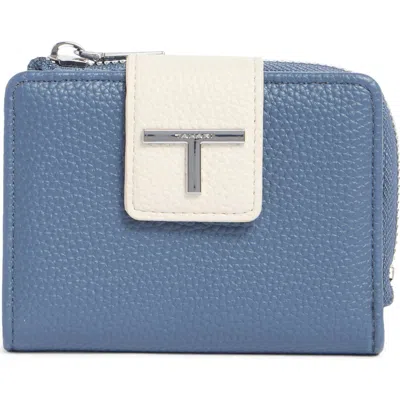 Tahari Daniela French Faux Leather Wallet In Lake Block