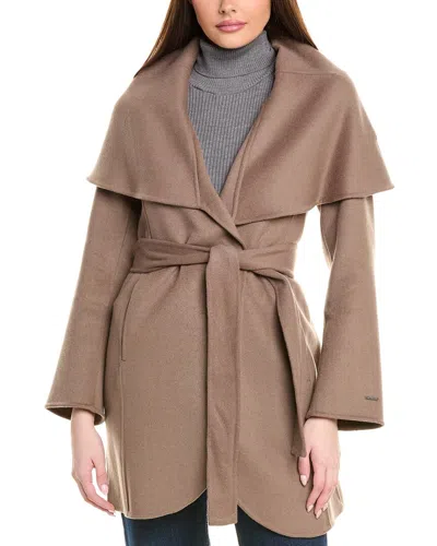 Tahari Double Face Wool-blend Coat In Grey