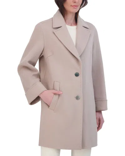 Tahari Double Face Wool-blend Coat In Brown