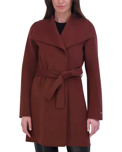 Tahari Double Face Wool-blend Coat In Brown