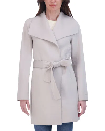 Tahari Double Face Wool-blend Coat In Silver