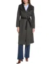 Tahari Double Face Wool-blend Coat In Black