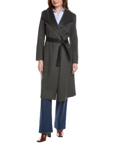 Tahari Double Face Wool-blend Coat In Black