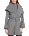 Tahari Double Face Wool-blend Coat In Grey