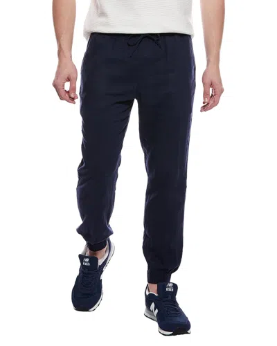 Tahari Drawstring Linen-blend Jogger Pant In Blue
