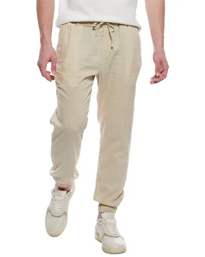 Tahari Drawstring Linen-blend Jogger Pant In Neutral