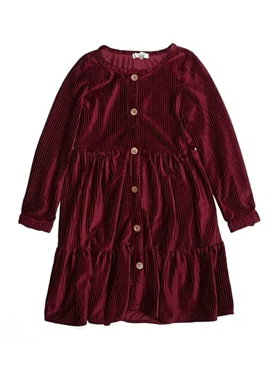 Pre-owned Tahari Kids' Dress In Burgundy