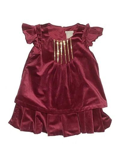 Pre-owned Tahari Kids' Dress In Burgundy