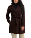 Tahari Ella Medium Wool-blend Coat In Brown