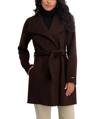 Tahari Ella Coat In Brown