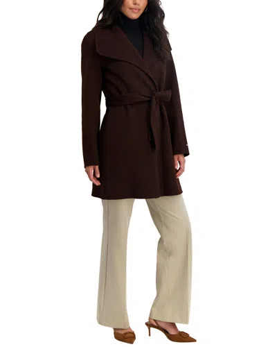 Tahari Ella Medium Wool-blend Coat In Brown
