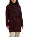 Tahari Ella Medium Wool-blend Coat In Burgundy