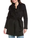 Tahari Ella Wool-blend Coat In Black