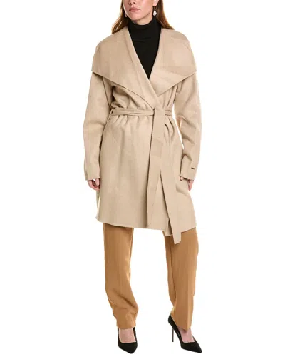 Tahari Ella Wool-blend Wrap Coat In Blue