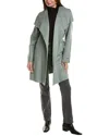 Tahari Ella Wool-blend Wrap Coat In Blue