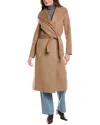 Tahari Elliot Long Wool-blend Coat In Brown
