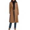 Tahari Elliot Tie Waist Wool Blend Coat In Brown