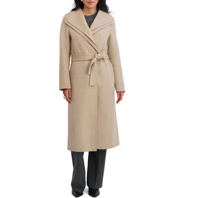 TAHARI TAHARI ELLIOT TIE WAIST WOOL BLEND COAT