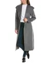 Tahari Elliot Wool-blend Overcoat In Grey